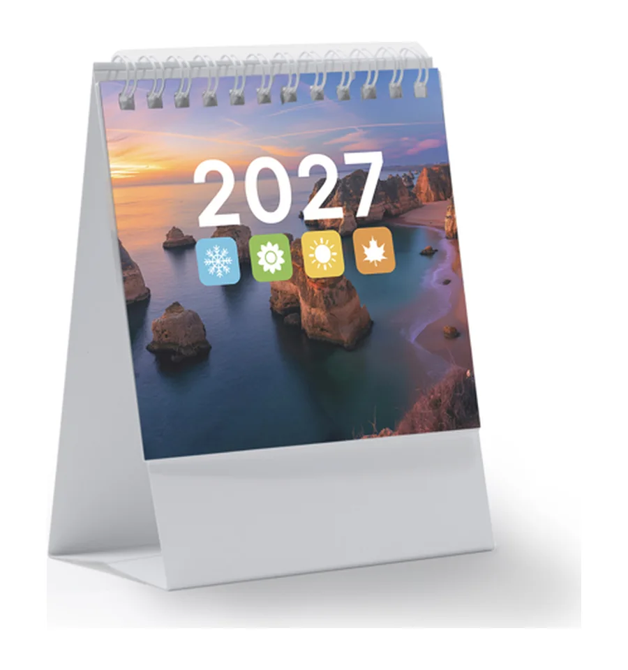 Calendrier de bureau, vue de face