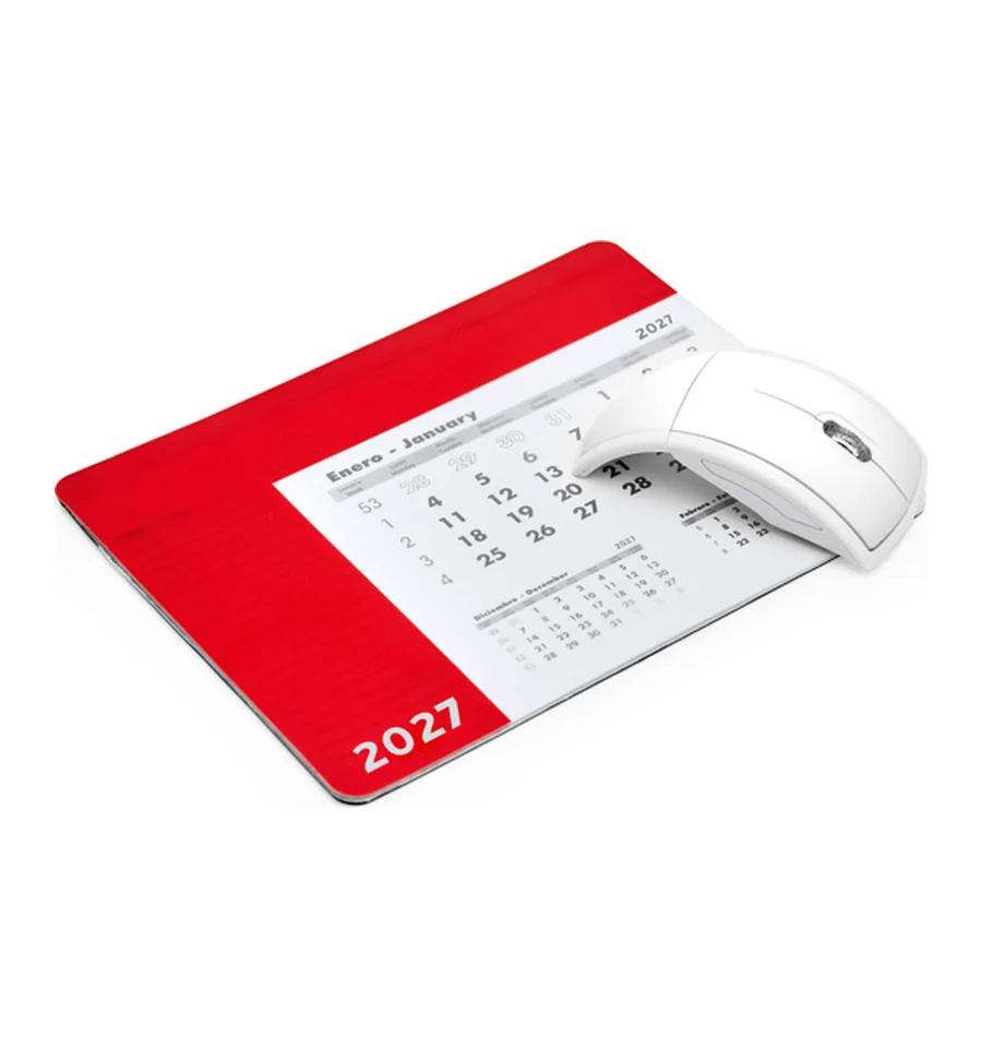 Tapis de souris calendrier, vue de face